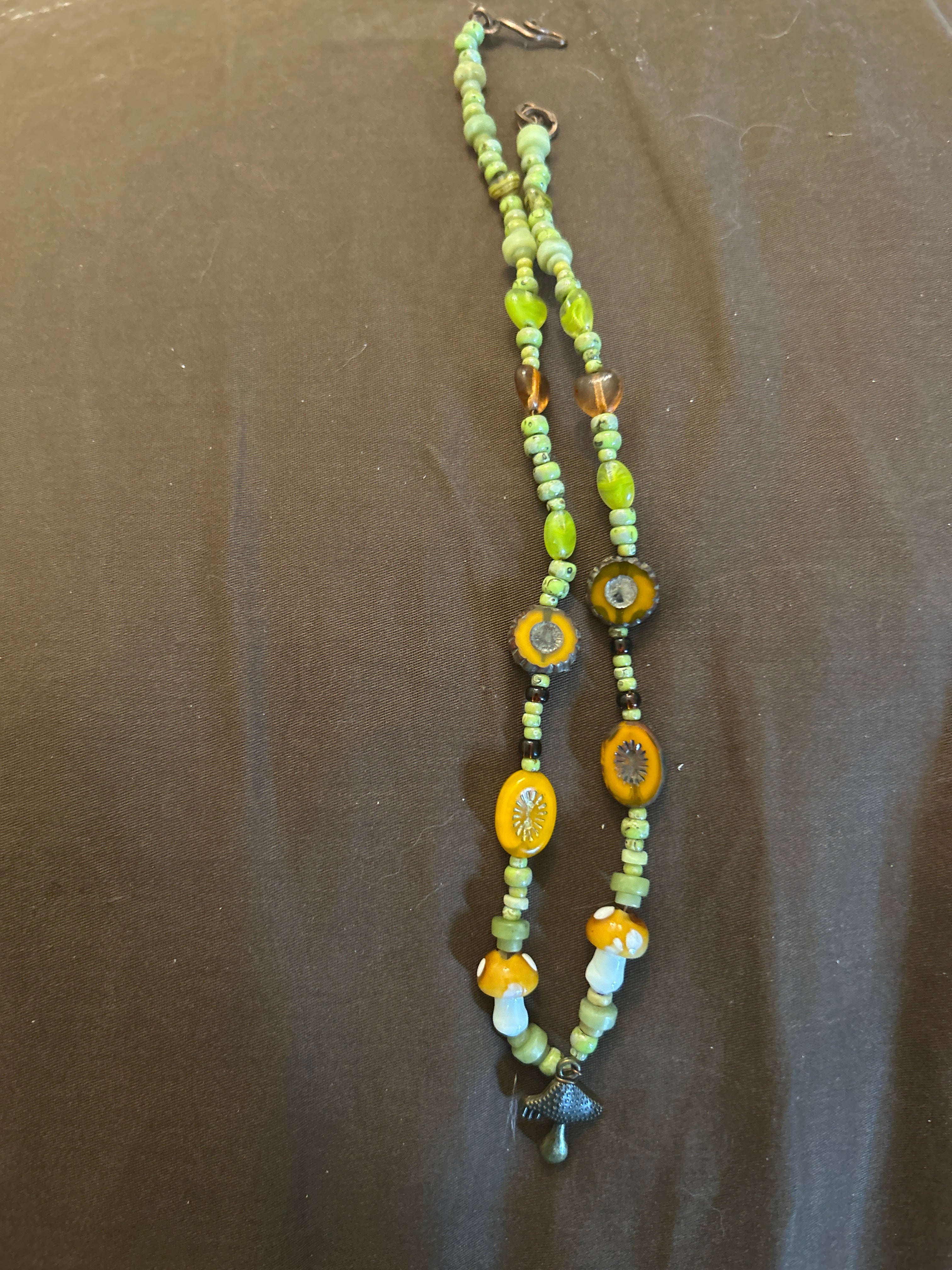Mushroom Beaded Necklace