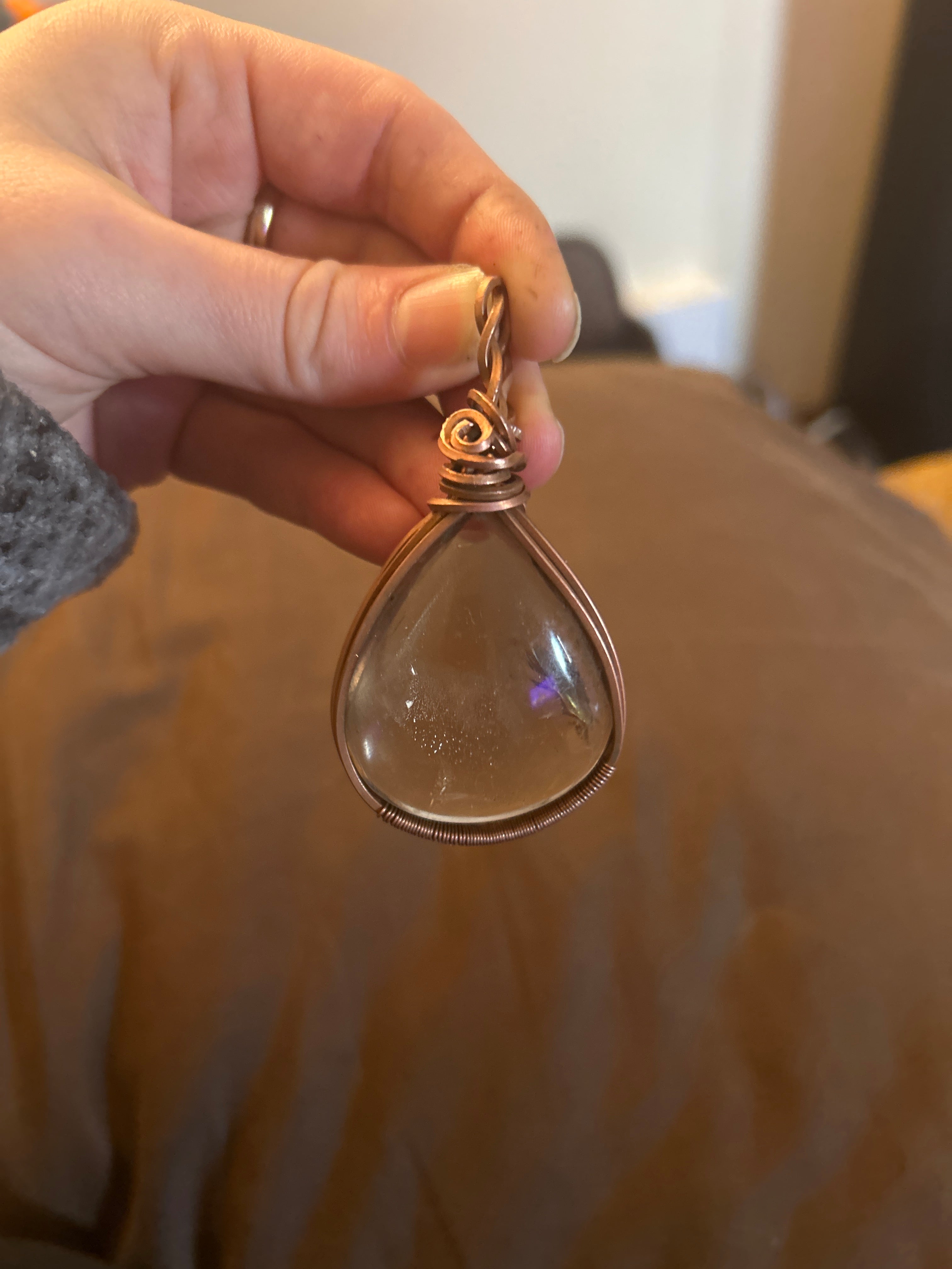 Wrapping Clear Quartz Pendant
