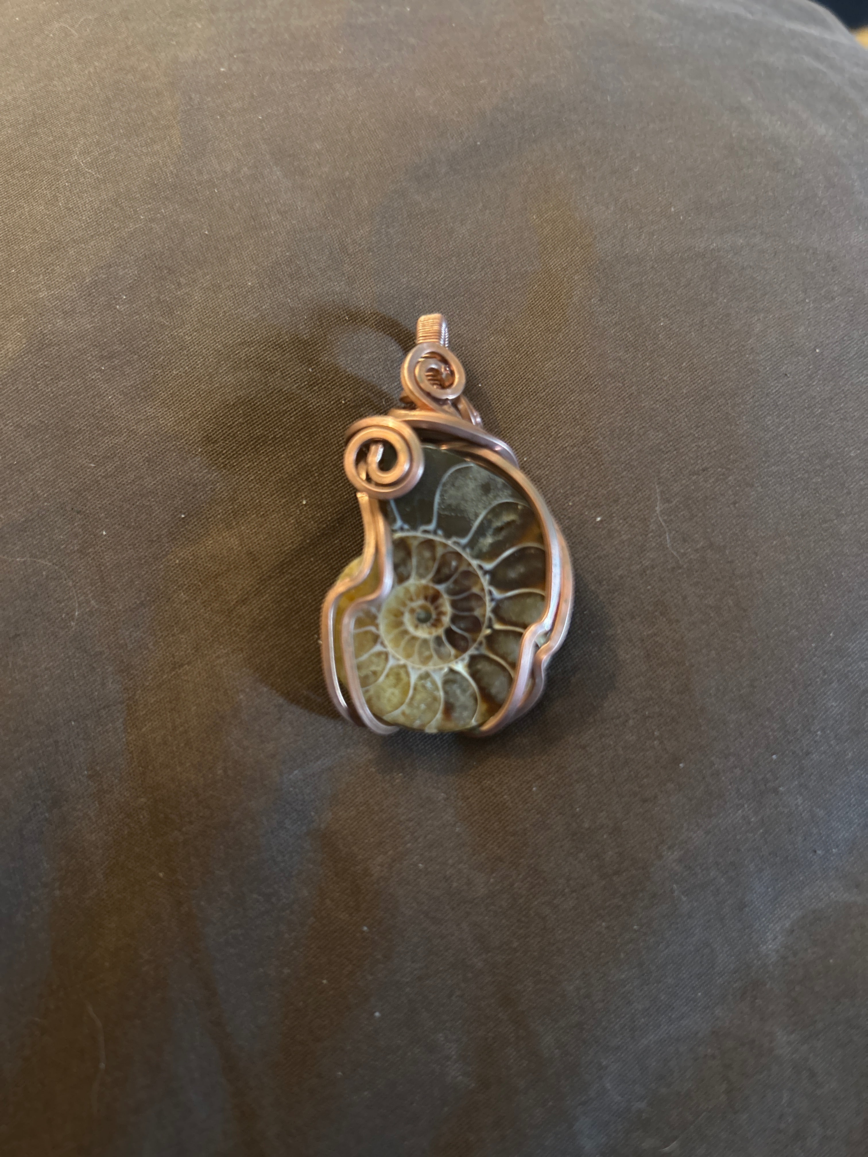 Wrapped Ammonite Pendant