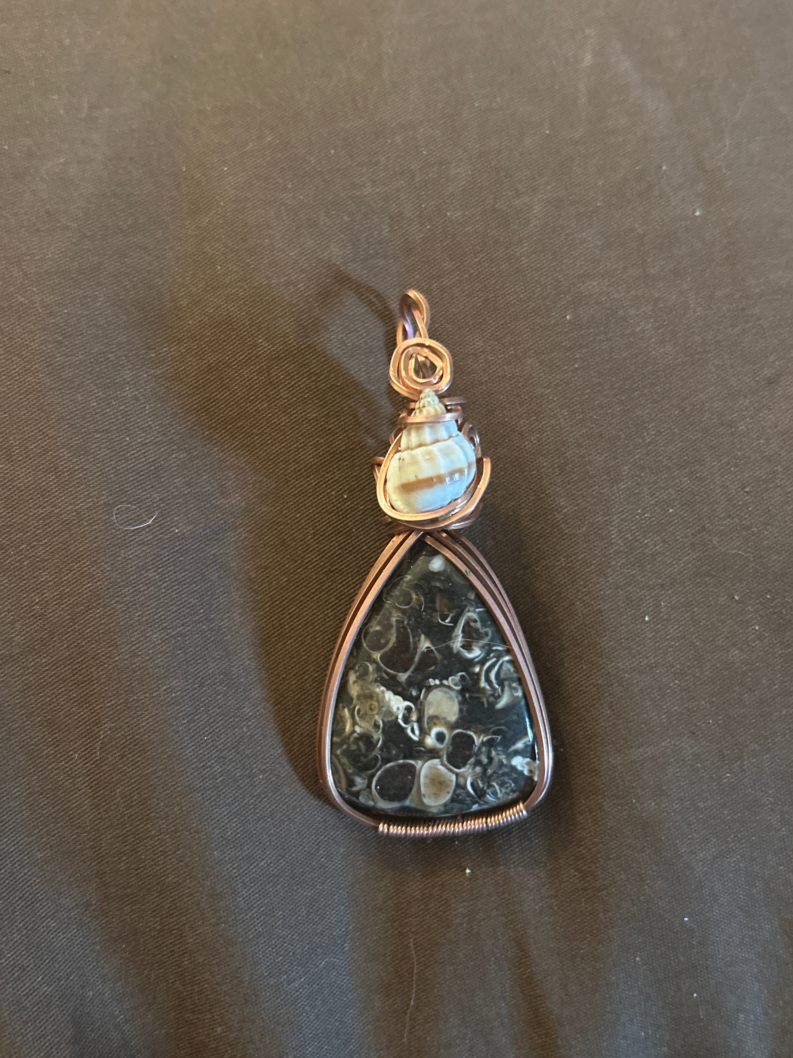 Turtella Jasper Pendant w/Shell