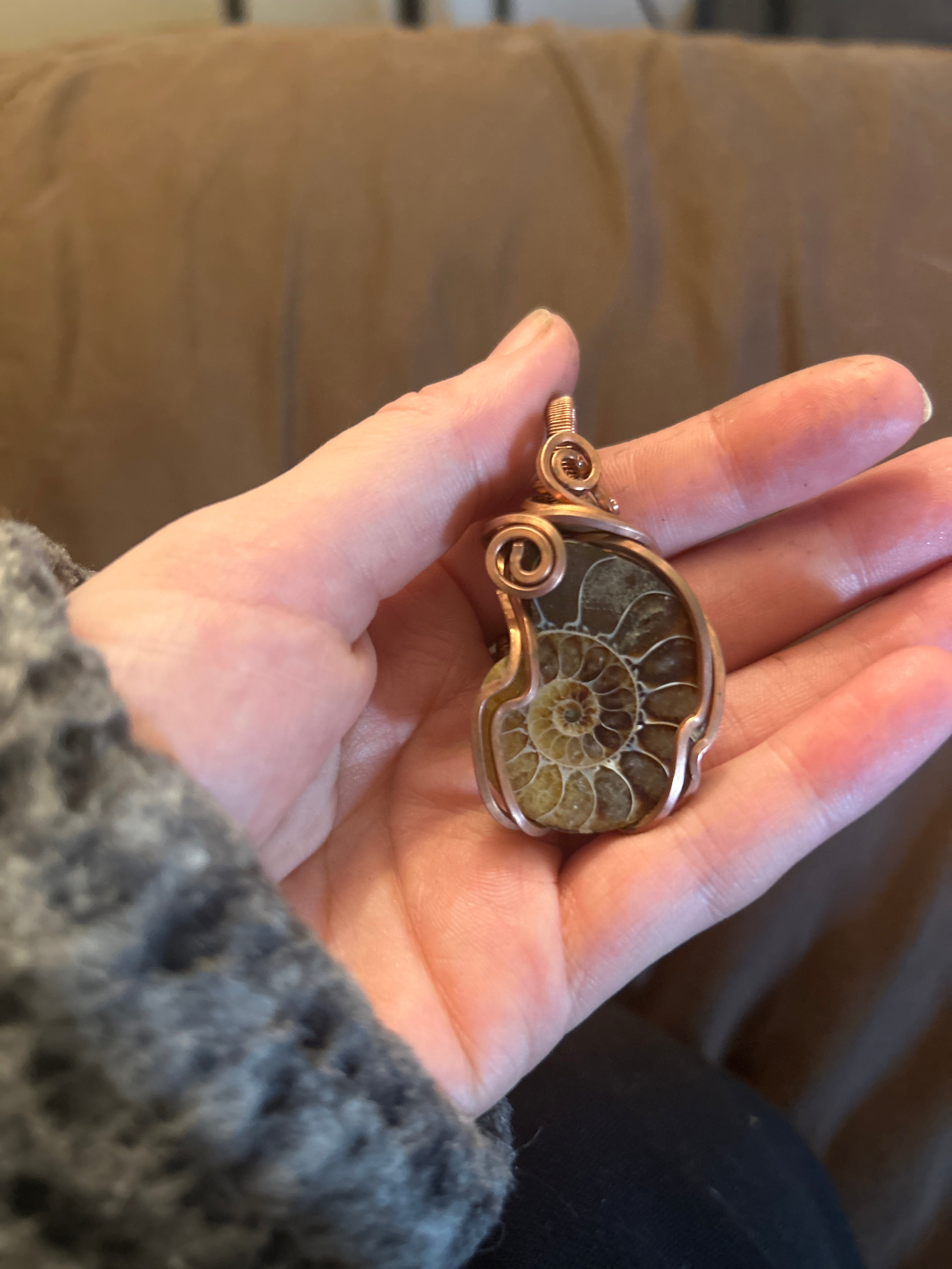 Wrapped Ammonite Pendant